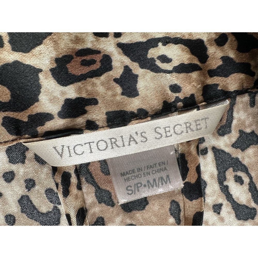 VICTORIA'S SECRET CHEETAH jungle robe sexy short gown smoking lounge Cost M - Picture 9 of 9